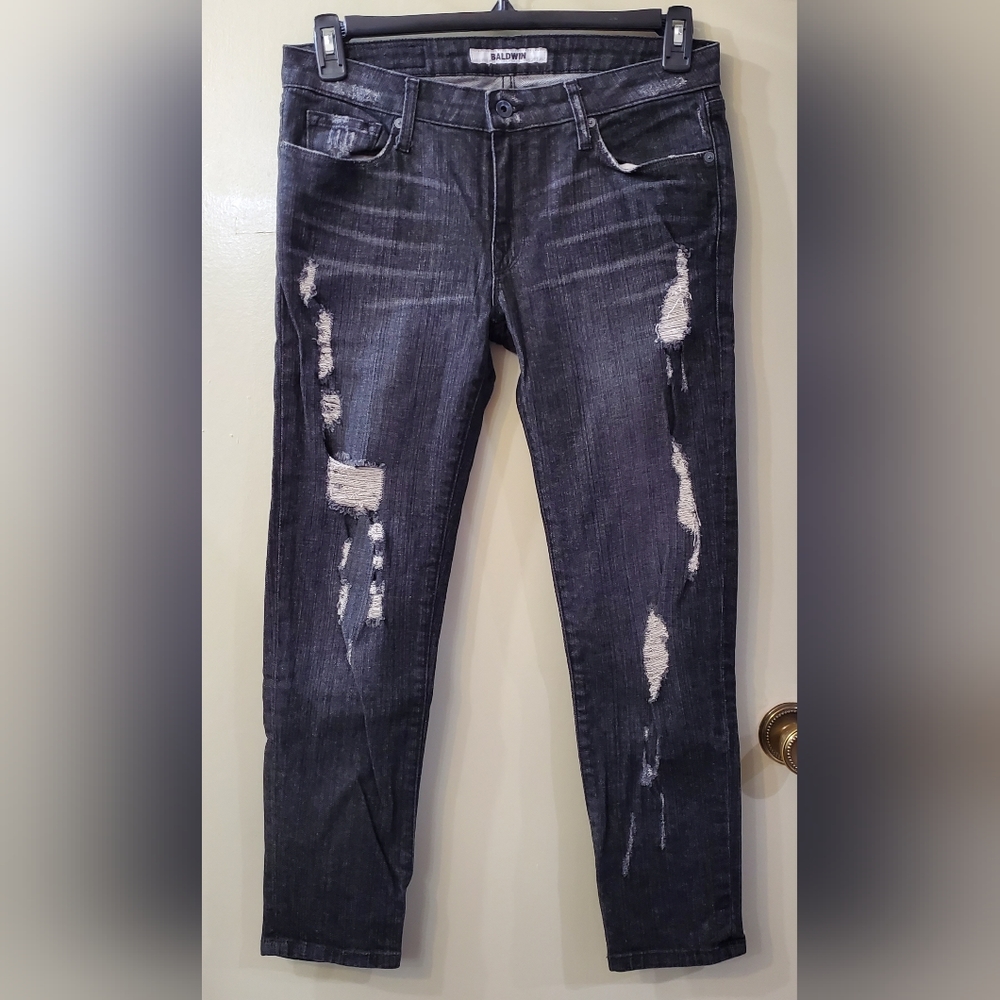 Baldwin Kansas City Denim The Rivington Mid Rise Peg Leg Crop Jeans size 29